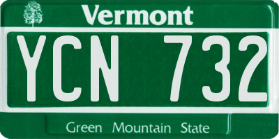 VT license plate YCN732