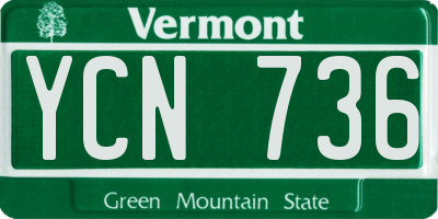 VT license plate YCN736