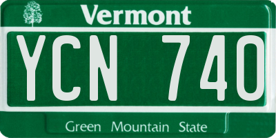 VT license plate YCN740