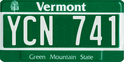 VT license plate YCN741