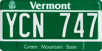 VT license plate YCN747