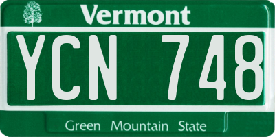 VT license plate YCN748