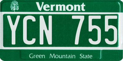 VT license plate YCN755