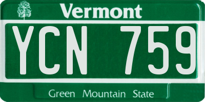 VT license plate YCN759