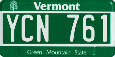 VT license plate YCN761