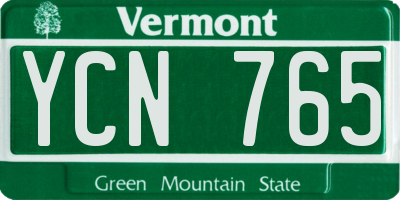 VT license plate YCN765