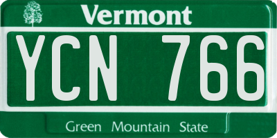 VT license plate YCN766