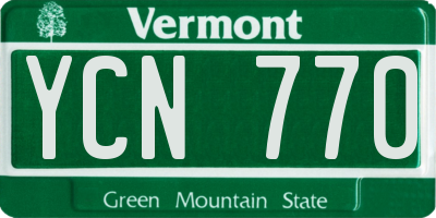 VT license plate YCN770