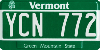 VT license plate YCN772