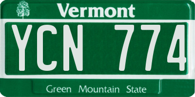 VT license plate YCN774