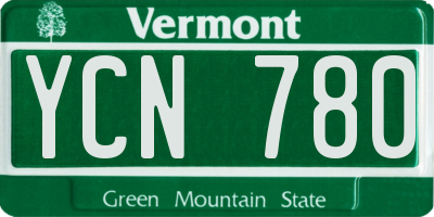 VT license plate YCN780