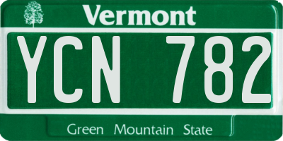 VT license plate YCN782