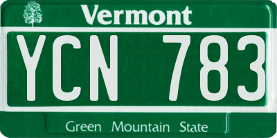 VT license plate YCN783