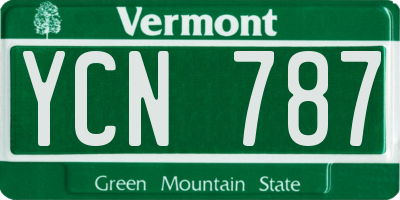 VT license plate YCN787