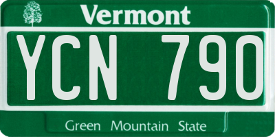 VT license plate YCN790