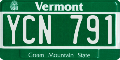 VT license plate YCN791