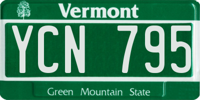 VT license plate YCN795