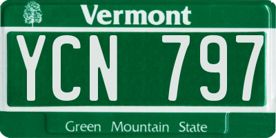 VT license plate YCN797