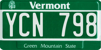VT license plate YCN798