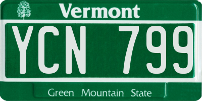 VT license plate YCN799