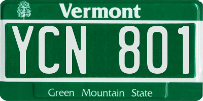VT license plate YCN801