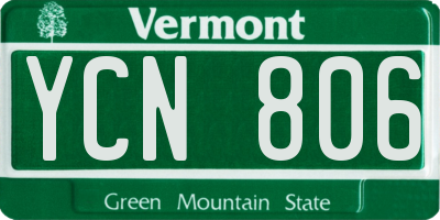VT license plate YCN806