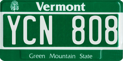 VT license plate YCN808