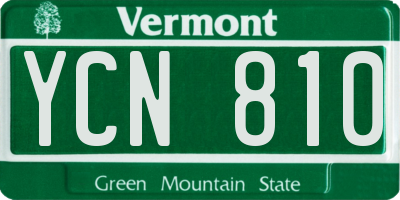 VT license plate YCN810