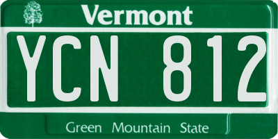 VT license plate YCN812