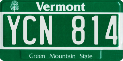 VT license plate YCN814
