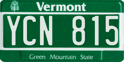 VT license plate YCN815