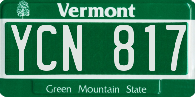 VT license plate YCN817