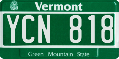VT license plate YCN818