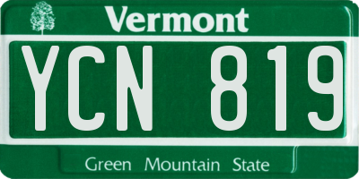 VT license plate YCN819