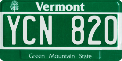 VT license plate YCN820