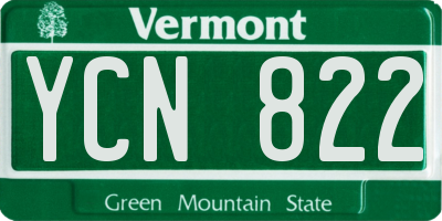 VT license plate YCN822