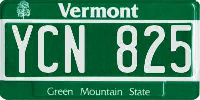 VT license plate YCN825