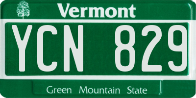 VT license plate YCN829