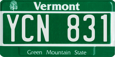VT license plate YCN831