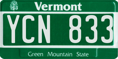 VT license plate YCN833