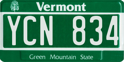 VT license plate YCN834