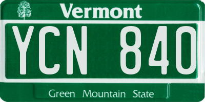 VT license plate YCN840