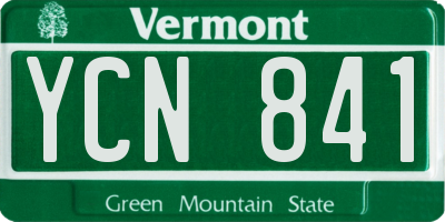 VT license plate YCN841
