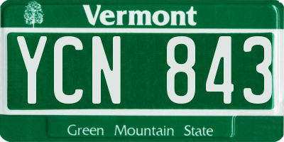 VT license plate YCN843