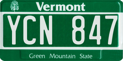 VT license plate YCN847