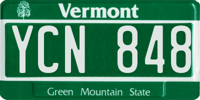 VT license plate YCN848