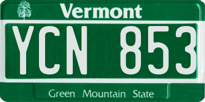VT license plate YCN853