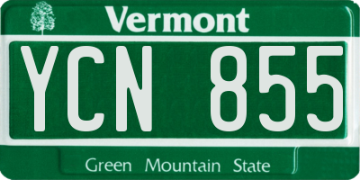 VT license plate YCN855