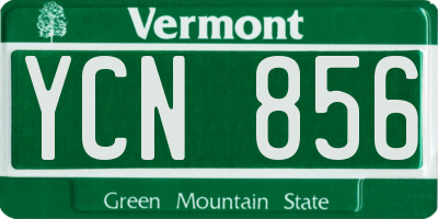 VT license plate YCN856