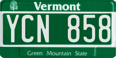 VT license plate YCN858